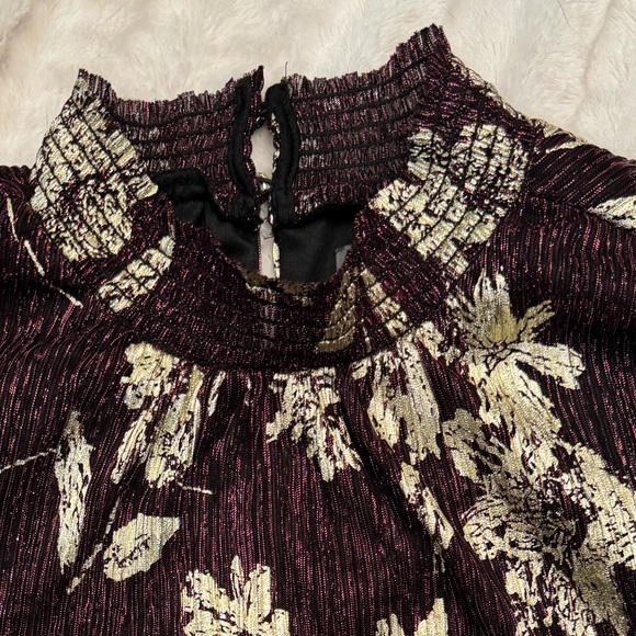 NWT Vince Camuto Sparkle Shine Dark Wine and Gold Metallic Plus Size 1X Holiday - Picture 7 of 9